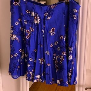 Blue Floral Mini Skirt